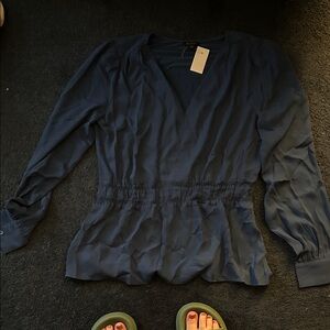 Ann Taylor Midnight Blue Blouse. Small. NWT.
